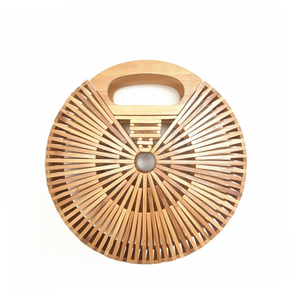 Round Hand Bamboo bag