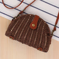 Semicircle Straw Messenger Bag - Rattan Shoulder Bag