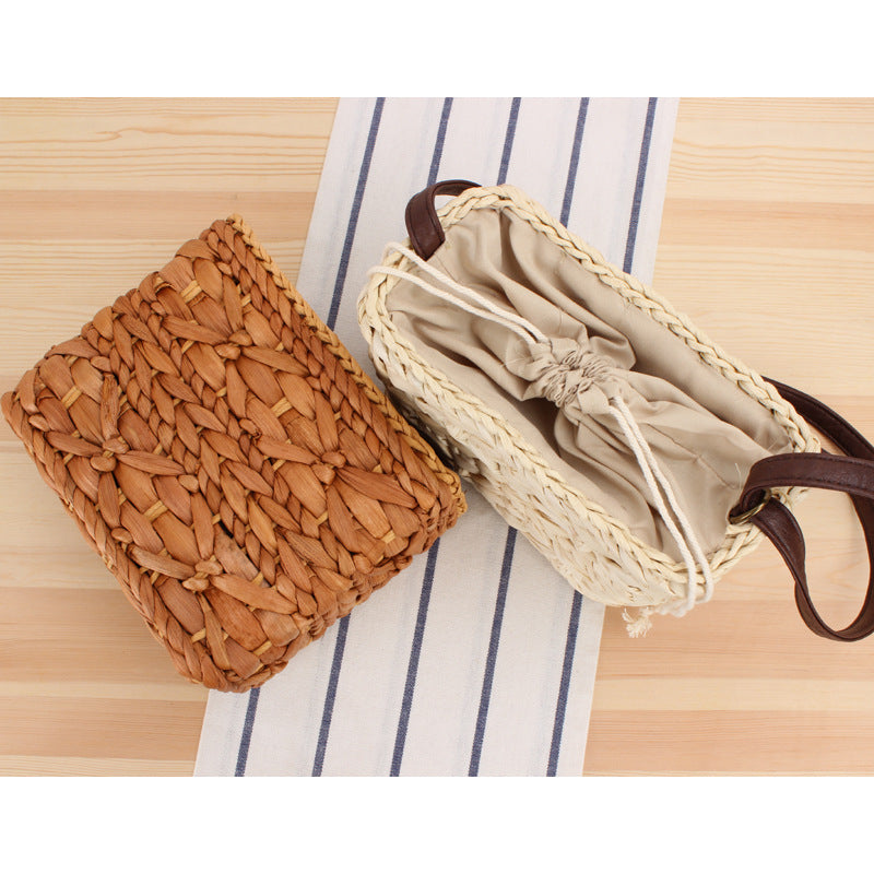 Corn Husk Crossbody Bag - Handwoven Natural Messenger