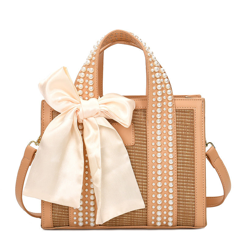 Pearl Handwoven Square Bag - Fashion Shoulder Messenger