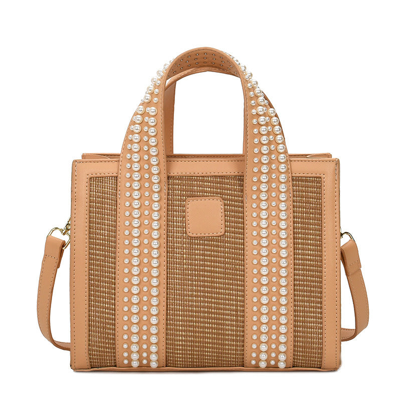 Pearl Handwoven Square Bag - Fashion Shoulder Messenger