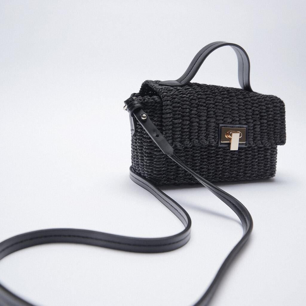 Straw Paper Rope Messenger Bag - Handwoven Crossbody
