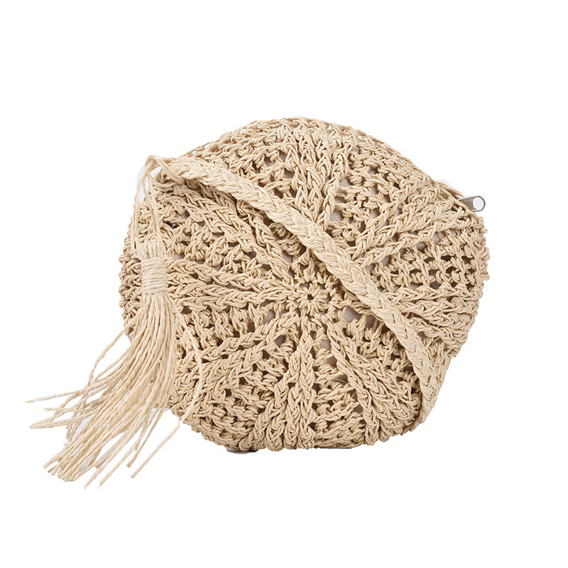 Handmade Straw Crossbody Bag - Small Square Beach Bag