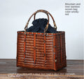 Bamboo Woven Storage Bag - Antique Literary Handbag