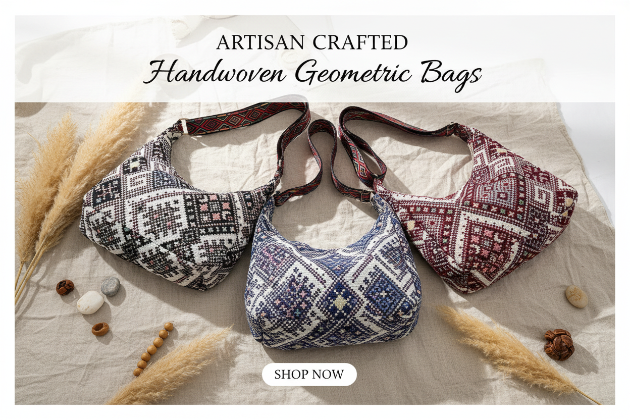 Geometric Woven Bag